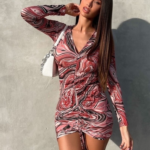 Marble Rushed Dress